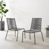 Fenton 2pk Outdoor Wicker Stackable Chairs - Gray - Crosley -Crosley Shop GUEST 2dd937d7 9e37 4743 8ec0 e5dbc0ebb41a