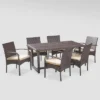 Harlowe 7pc Wicker Dining Set - Brown/Cream - Christopher Knight Home 2 Harlowe 7pc Wicker Dining Set - Brown/Cream - Christopher Knight Home -Crosley Shop GUEST 2e478397 e7f3 48bf 8d09 96d4e4712a18
