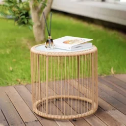 3pc Wicker Outdoor Bistro Serving Bar Set - Brown/Beige - GODEER -Crosley Shop GUEST 2ea60d52 38e1 462d 9109 52a606df5126