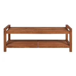 Blane 3-Seat Mid-Century Modern Acacia Wood Slat Outdoor Garden Patio Bench - JONATHAN Y -Crosley Shop GUEST 2f85b3b6 ad3f 446f 8c50 27f7bd71e222