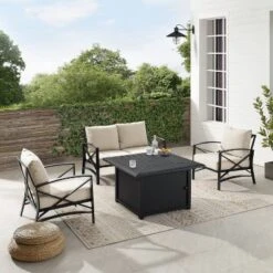 Kaplan 4pc Outdoor Conversation Set With Dante Fire Table - Oatmeal - Crosley 20 Kaplan 4pc Outdoor Conversation Set With Dante Fire Table - Oatmeal - Crosley -Crosley Shop GUEST 2fe93a15 405a 4251 ab73 c63aacff53b4