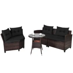 Costway 4PCS Outdoor Patio Rattan Furniture Set Cushioned Sofa Table TurquoiseBlackNavyRed 21 Costway 4PCS Outdoor Patio Rattan Furniture Set Cushioned Sofa Table TurquoiseBlackNavyRed -Crosley Shop GUEST 30000de0 f699 47ff afaf b0e754003e6f
