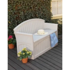 Patio Storage Bench 50 Gallon - Taupe - Suncast -Crosley Shop GUEST 3098243d fd7f 4868 b076 28bea6f35793