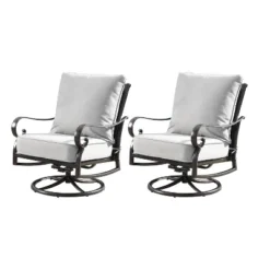 5pc Set With 48" Rectangular Outdoor Aluminum Fire Table & Four Swivel Rocking Chairs & Wind Blocker Lid - Oakland Living -Crosley Shop GUEST 31b99213 91d8 48d5 a393 fbdef3f31235