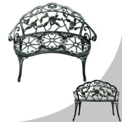 Costway Patio Garden Bench Chair Style Porch Cast Aluminum Outdoor Rose Antique Green 18 Costway Patio Garden Bench Chair Style Porch Cast Aluminum Outdoor Rose Antique Green -Crosley Shop GUEST 31be08da 0536 486c b267 d602920b9460