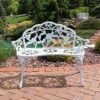 Sunnydaze Decor Sunnydaze 2-Person Classic Rose Design Cast Aluminum Outdoor Garden Bench, White -Crosley Shop GUEST 328596b6 5cbb 413f abb9 b9221918f630