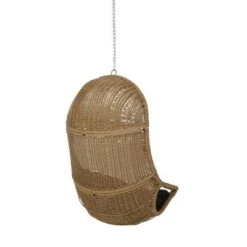 Orville Indoor/Outdoor Wicker Hanging Chair With 8' Chain - Light Brown/Dark Gray - Christopher Knight Home -Crosley Shop GUEST 3300bb6f 8000 4f48 b771 a7863666e0dc