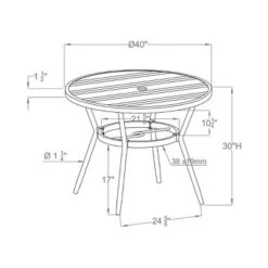 3pc Arna Patio Set With 40" Round Dining Table - MiBasics -Crosley Shop GUEST 33362150 a5bf 4bfe a8b6 b5a9af461acf