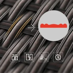 9pc Outdoor Steel & Wicker Conversation Set With Square Coffee Table & Cushions Blue - Captiva Designs -Crosley Shop GUEST 33f88398 2365 4cfd ac95 155381db5ae2