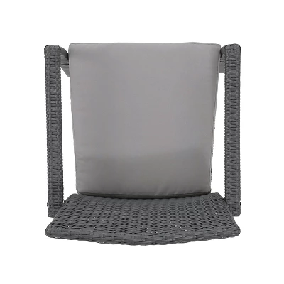 Corsica Set Of 2 Wicker Dining Chair With Cushions - Gray - Christopher Knight Home 7 Corsica Set Of 2 Wicker Dining Chair With Cushions - Gray - Christopher Knight Home - Image 5