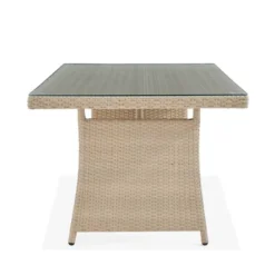 Canaan 4pc All Weather Wicker Outdoor Double Corner Horseshoe Sectional Set Cream - Alaterre Furniture -Crosley Shop GUEST 34a2192d 7f2f 4c28 aaa3 d8cfd62b4691