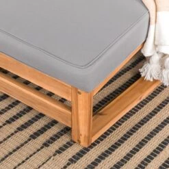 Galia 2pc Square Leg Acacia Wood Chair And Ottoman With Cushions - Brown - Saracina Home -Crosley Shop GUEST 34f09a2c 5eb2 4765 8bf5 0e22052dcc27