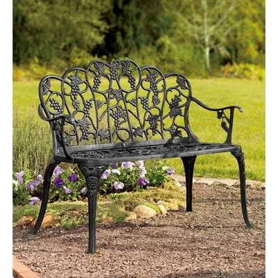 Grapevine Garden Bench In Powder-Coated Aluminum 6 Grapevine Garden Bench In Powder-Coated Aluminum - Image 4