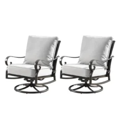 5pc Set With 44" Outdoor Aluminum Round Fire Table & 4 Deep Seating Swivel Rocking Chairs & Wind Blocker Lid - Oakland Living -Crosley Shop GUEST 37634957 e706 4ba1 8cd0 2f52a2352bd3