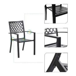 7pc Metal Patio Dining Set With Rectangular Umbrella Table & 6 Stackable Chairs - Captiva Designs -Crosley Shop GUEST 3802ebcc 9753 4988 b76d 9590fd8a8c79