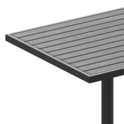 Merrick Lane Outdoor Patio Table All-Weather 30" Square Dining Table With Faux Teak Poly Slats - Steel Frame -Crosley Shop GUEST 38c184a7 4c95 4a55 9220 939e5ee3e2eb