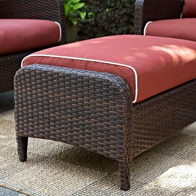 Kiawah Outdoor Wicker Ottoman - Crosley 6 Kiawah Outdoor Wicker Ottoman - Crosley - Image 4