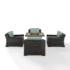 Beaufort 5 Pc Outdoor Wicker Chair Set 4 Chairs With Fire Table Mist/Brown - Crosley -Crosley Shop GUEST 3a269ef2 8179 410c a445 485a3c117ce2