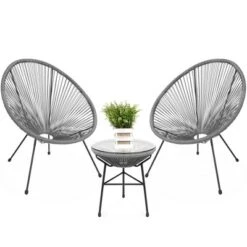 Best Choice Products 3-Piece All-Weather Patio Acapulco-Style Bistro Furniture Set W/ Rope, Glass Top Table -Crosley Shop GUEST 3b72edc9 fdb9 4a72 8e37 544b1bcac2a0