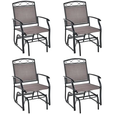 Costway 2pcs Patio Glider Set Single Swing Rocking Chair Heavy-Duty Metal Frame Outdoor 12 Costway 2pcs Patio Glider Set Single Swing Rocking Chair Heavy-Duty Metal Frame Outdoor - Image 10