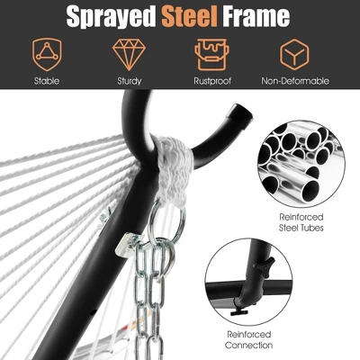 Costway Hammock Chair With Stand Heavy Duty Portable Carrying Bag Cushion Pillow RedBlue 10 Costway Hammock Chair With Stand Heavy Duty Portable Carrying Bag Cushion Pillow RedBlue - Image 8