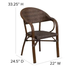 Merrick Lane Wicker Rattan Patio Chair With Curved Back And Aluminum Bamboo Frame 18 Merrick Lane Wicker Rattan Patio Chair With Curved Back And Aluminum Bamboo Frame -Crosley Shop GUEST 3c4a7654 1e29 46f9 8947 e17438799839