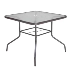 6pc Patio Dinning Set With 4 Folding Chairs Glass Table And Tan Umbrella Without Base - Crestlive Products -Crosley Shop GUEST 3d5b6e42 1be8 4243 995c 97bd78f94611