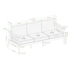 Saracina Home Modern Boho Eucalyptus Outdoor Spindle Sofa With Cushions -Crosley Shop GUEST 3d8e4406 bf24 47ef b778 46137a40d20d