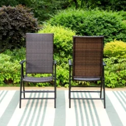 2pk Outdoor Wicker Dining Chairs With Aluminum Frame - Captiva Designs -Crosley Shop GUEST 3de29a56 a43e 49e2 bb14 c04b21703368
