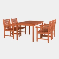 Crosley Shop 5 Malibu 5pc Rectangle Wood Outdoor Patio Dining Set - Tan - Vifah
