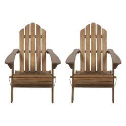 2pk Hazel Outdoor Acacia Wood Foldable Adirondack Chairs - Christopher Knight Home -Crosley Shop GUEST 3f56f5af 12e6 414c a4a6 f5ca06cde2ea