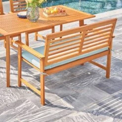 Waimea Honey Slatted Eucalyptus Wood Garden Bench With Cushion - Vifah 9 Waimea Honey Slatted Eucalyptus Wood Garden Bench With Cushion - Vifah -Crosley Shop GUEST 3f6e566f 709c 434a b184 3d98b487196e
