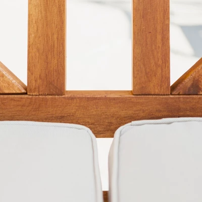 Acacia Wood X-Back Love Seat With Cushions Brown - Saracina Home 6 Acacia Wood X-Back Love Seat With Cushions Brown - Saracina Home - Image 4