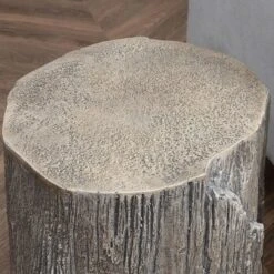 HOMCOM Tree Stump Stool, Decorative Side Table With Round Tabletop, Concrete End Table With Wood Grain Finish, For Indoors And Outdoors, Grey 10 HOMCOM Tree Stump Stool, Decorative Side Table With Round Tabletop, Concrete End Table With Wood Grain Finish, For Indoors And Outdoors, Grey -Crosley Shop GUEST 405aad52 ef23 4825 96f9 77acf44fac8e