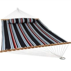 Sunnydaze Decor Sunnydaze Two-Person Quilted Fabric Hammock With Spreader Bars - 450 Lb Weight Capacity -Crosley Shop GUEST 40d525fa 1fb9 4066 b4fd 2b4bd65c27c1