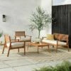 Saracina Home 4pc Mid-Century Modern Slatted Acacia Outdoor Patio Conversation Furniture Set 1 Saracina Home 4pc Mid-Century Modern Slatted Acacia Outdoor Patio Conversation Furniture Set -Crosley Shop GUEST 411dcaad 45b7 4dd0 baed 3588ad4a9cc9