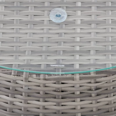 Parksville Round Patio Coffee Table - Gray - CorLiving 4 Parksville Round Patio Coffee Table - Gray - CorLiving - Image 2