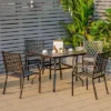 Costway 37'' Patio Square Dining Table Metal Slat W/1.57'' Umbrella Hole Garden -Crosley Shop GUEST 42860aaf 7556 40f1 aea8 912c1bce19b4