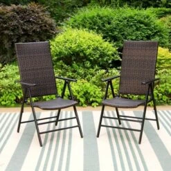 2pk Outdoor Wicker Dining Chairs With Aluminum Frame - Captiva Designs