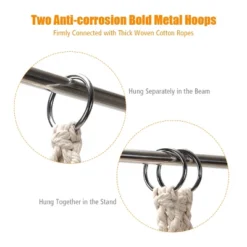 Costway Hanging Hammock Chair Macrame Swing Handwoven Cotton Backrest Garden Grey Black 16 Costway Hanging Hammock Chair Macrame Swing Handwoven Cotton Backrest Garden Grey Black -Crosley Shop GUEST 42e0cd00 68c6 4456 95df f73940026409