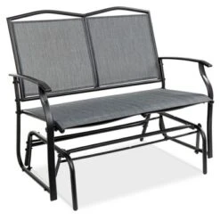 Best Choice Products 2-Person Outdoor Swing Glider, Patio Loveseat, Steel Bench Rocker For Porch W/ Armrests -Crosley Shop GUEST 42f64119 e19b 4520 9d24 750417c9094a
