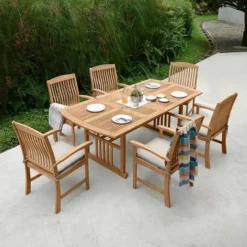 7pc Rowlette Teak Patio Dining Set With Cushion - Cambridge Casual 18 7pc Rowlette Teak Patio Dining Set With Cushion - Cambridge Casual -Crosley Shop GUEST 43991d19 6820 488a bb5e 03ade656b5cf