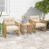 Costway 3PCS Patio PE Wicker Conversation Set Acacia Wood Frame WithSeat & Back Cushions -Crosley Shop GUEST 43a11ab8 0e28 447f bfb8 7131fefdb37e