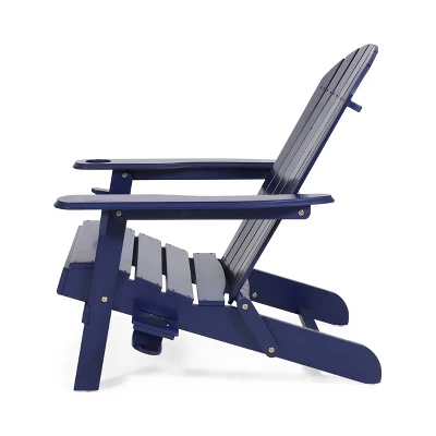 2pk Bellwood Outdoor Acacia Wood Folding Adirondack Chairs Navy - Christopher Knight Home 5 2pk Bellwood Outdoor Acacia Wood Folding Adirondack Chairs Navy - Christopher Knight Home - Image 3