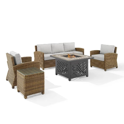 Bradenton 5pc Outdoor Wicker Conversation Set With Fire Table - Crosley 19 Bradenton 5pc Outdoor Wicker Conversation Set With Fire Table - Crosley - Image 17