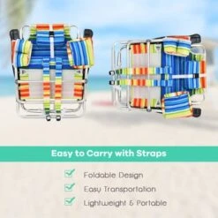 Tangkula 2 Pack Of Folding Beach Chair Portable Backpacking Chair With Cup Holder Headrest Storage Bag For Outdoor -Crosley Shop GUEST 445514c1 d6db 499d 8742 e7ed6e31e0dc