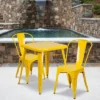 Flash Furniture Commercial Grade 23.75" Square Metal Indoor-Outdoor Table Set With 2 Stack Chairs -Crosley Shop GUEST 4455cacf 3d1b 4c1f 9444 52b58e97281e