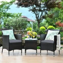 Costway Outdoor 3 PCS PE Rattan Wicker Furniture Sets Chairs Coffee Table Garden 21 Costway Outdoor 3 PCS PE Rattan Wicker Furniture Sets Chairs Coffee Table Garden -Crosley Shop GUEST 4518d96f 2dbe 4948 b22c a3a25657a448