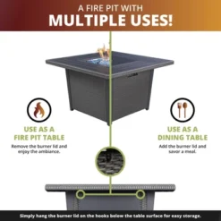 Kinger Home Ethan 5-Piece Rattan Wicker Propane Fire Pit Set With An Aluminum Frame 14 Kinger Home Ethan 5-Piece Rattan Wicker Propane Fire Pit Set With An Aluminum Frame -Crosley Shop GUEST 451d9502 c508 4b50 89cf 667fc7f47509