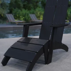 Merrick Lane Set Of 2 Adirondack Slatted Back Patio Chairs With Accompanying Foot Ottomans -Crosley Shop GUEST 459b7ce3 a0da 4e2a 9fcc 9aad1bccaea1